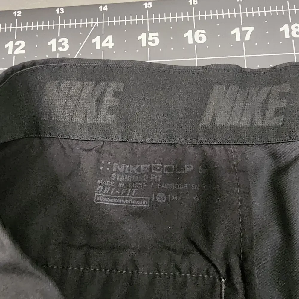 Nike Golf Shorts Mens 34x10 Black Dri Fit Standar Performance Preppy Casual